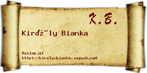 Király Bianka névjegykártya