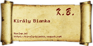 Király Bianka névjegykártya