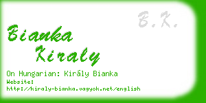 bianka kiraly business card