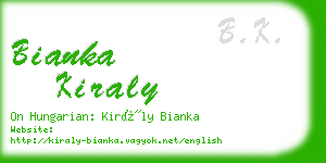 bianka kiraly business card
